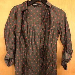 Polka Dot Button Down Blouse